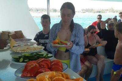 2.5 hour Glass Bottom Boat Trip, Snorkeling, Sliding and Fun