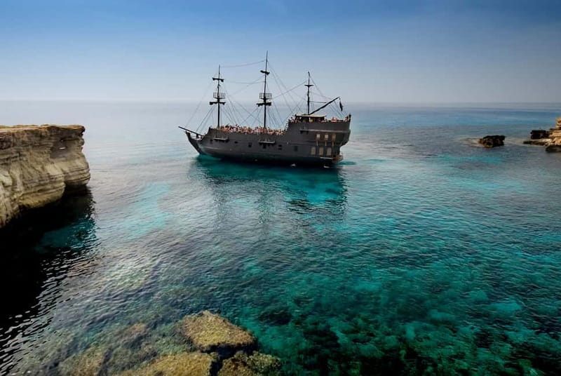 Ayia Napa: Black Pearl Pirate Boat Cruise with Cannon Show - Sailing along Cape Greco’s bright coast
