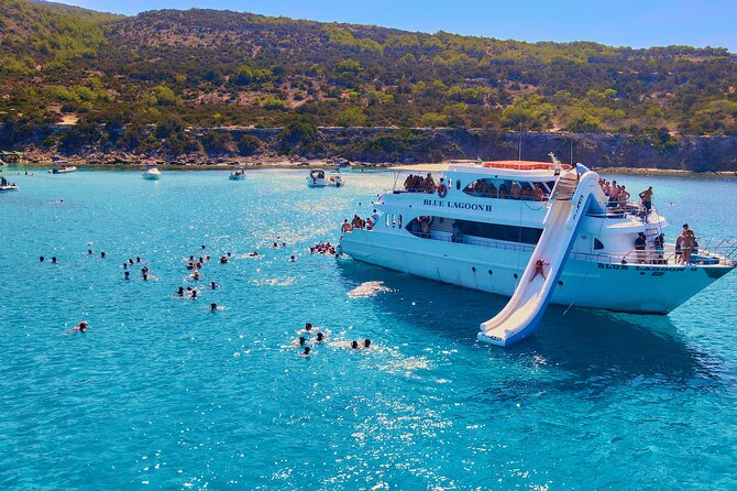 Blue Lagoon (Akamas) Bus & Boat Tour with Water Slide From Paphos - Food, drinks, and the return to Latchi