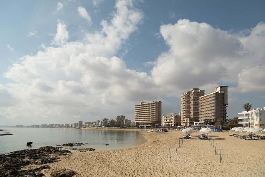 From LARNACA/AYIA NAPA/PROTARAS: Famagusta, Varosha &Salamis - Golden Beach beside Varosha Ghost Town