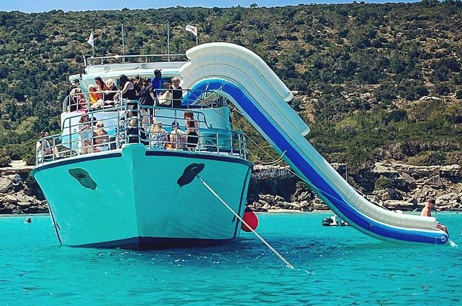From Latchi: 3 hrs Blue Lagoon Akamas Cruise & large slide - What the $33.86 price really covers