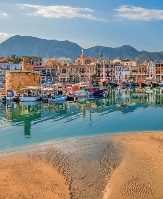 From North Cyprus: Kyrenia, St Hilarion Castle, Bellapais - Bellapais Abbey and the village below