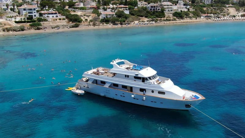 From Pafos: Ocean Flyer VIP Cruise - Adults Only - Two swim stops with noodles and canoes
