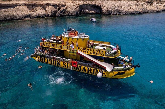Glass Bottom Boat Dolphin Cruise to Blue Lagoon and Turtle Cove - Cape Greco and the sea caves