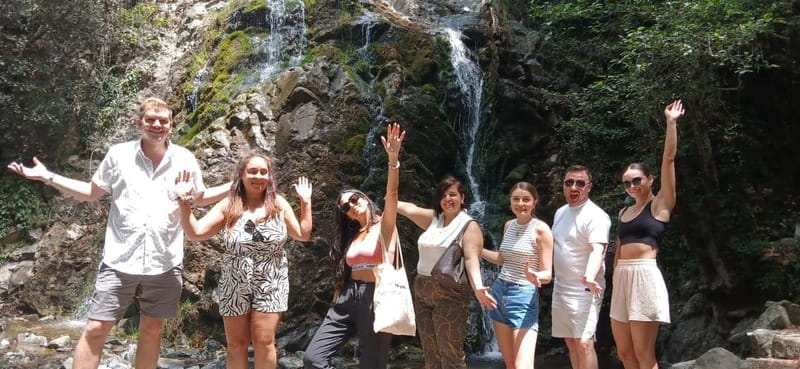 Jeep safari in Troodos, Afrotide's rock, Cyprus - Chantara Waterfall brings cool air and forest scenery