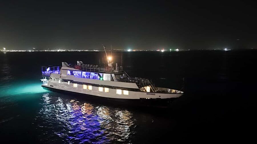 Larnaca: Disco Sunset cruise - Meeting the M/V Okeanis at Larnaca