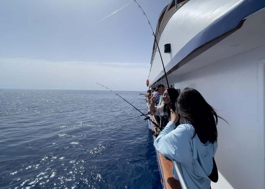 Larnaca: Relaxing Cruise with Fishing and BBQ Lunch - Aircraft overhead along Larnaca’s west coast