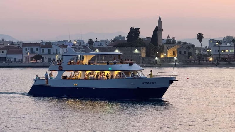 Larnaca: Sunset Cruise with a Glass of Wine - From gentle cruise to dancing on deck