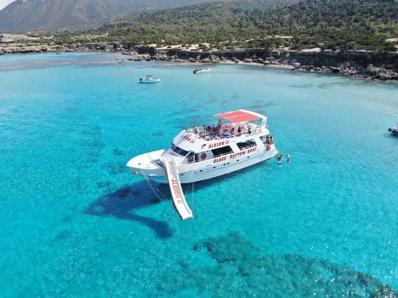 Latchi: Blue Lagoon Glass Bottom Boat Cruise with Drinks - The Baths of Aphrodite and the first coastal views