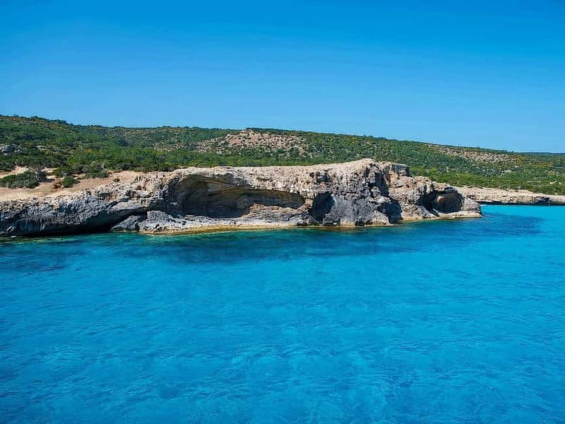 Latchi: Blue Lagoon Mediterranean One Boat Cruise - The First 45 Minutes Along the Akamas Coast