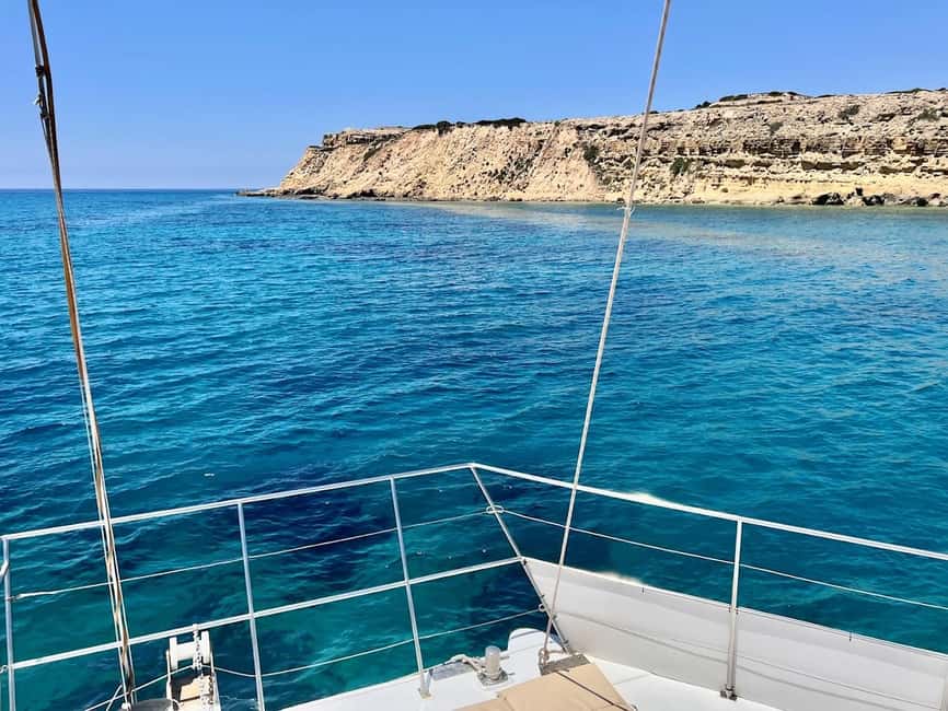Limassol: Catamaran Cruise with Lunch - Sailing from Limassol Old Port toward Cape Gata