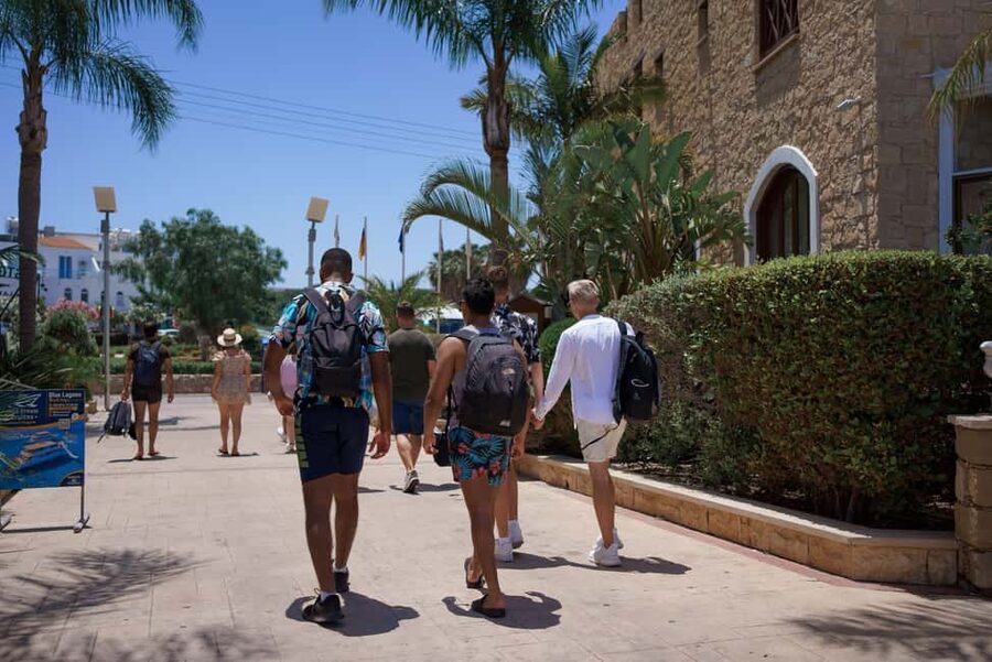 Paphos: Blue Lagoon Half Day Boat Trip with Hotel Transfer - Fruit, juice, wine, and a waterslide