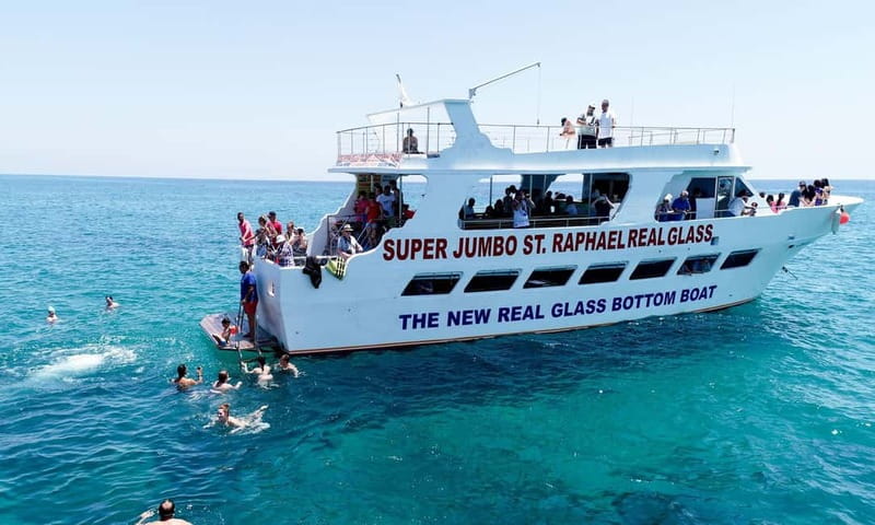 Paphos: Glass Bottom Boat Trip with Swimming or Snorkeling - Leaving Paphos Harbor on the St. Raphael