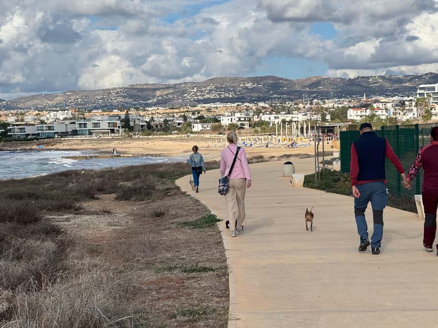 Paphos: Lighthouse Area Beach Walk with Rescue Dogs - The flat coastal path and its Mediterranean views