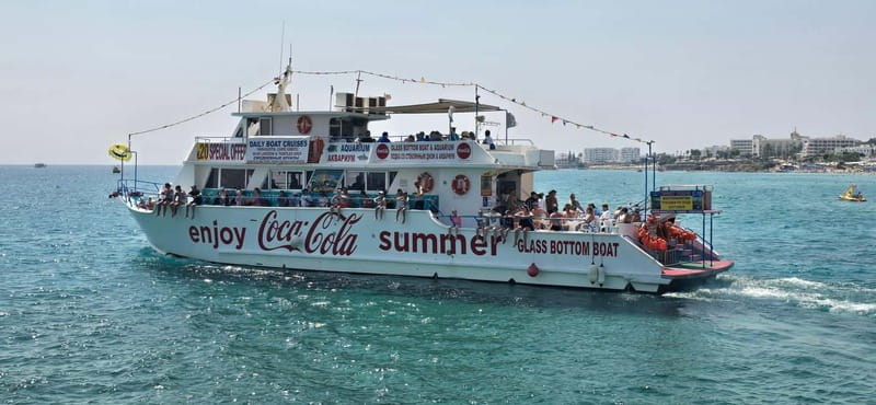 Protaras: Famagusta, Blue Lagoon and Turtle Cove Boat Trip - Food, drinks, shade, and onboard comfort