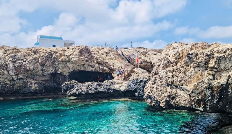 Protaras: Harmony | Value Turtle Luxury Boat with Slide - Cape Greco’s church, bridge, and shrine
